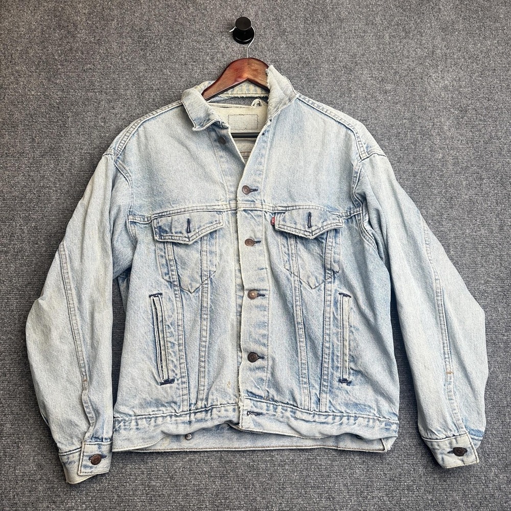 Vintage Levis Jacket Mens M Blue Denim Trucker Made USA 70507-0214 80s 90s